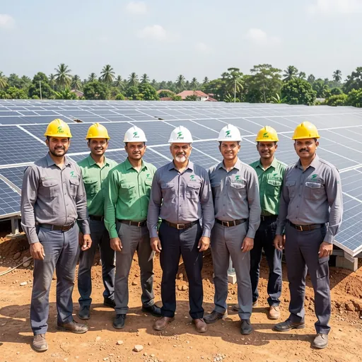 FGE Solar team standing in front of a completed solar installation