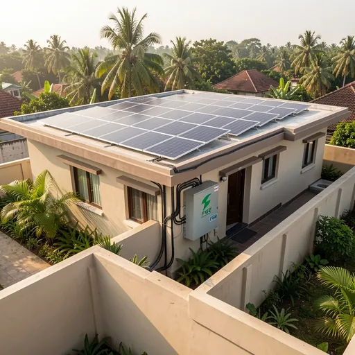 Residential rooftop solar installation in Kerala